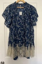 Free People Marigold Lace Hem Mini Shift Dress Size Small NWT