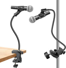 Microphone Stand 20" Flexible Gooseneck Desktop Mic Stands Holder 3/8" to 5/8"