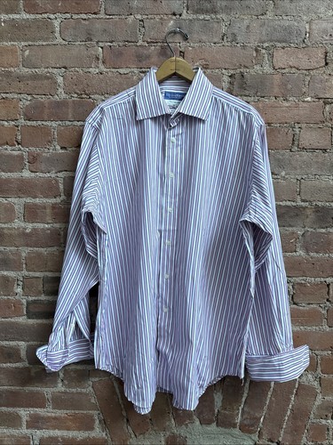 Gieves & Hawkes, Vintage Gieves & Hawkes Mens Shirt Sz 16.5/42, Pink/White Stripe England