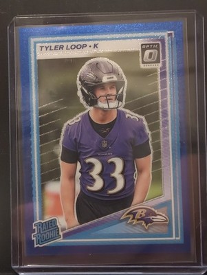 2025 Donruss Optic Tyler Loop Rated Rookie Blue Glitter RC #227 Ravens SSP   