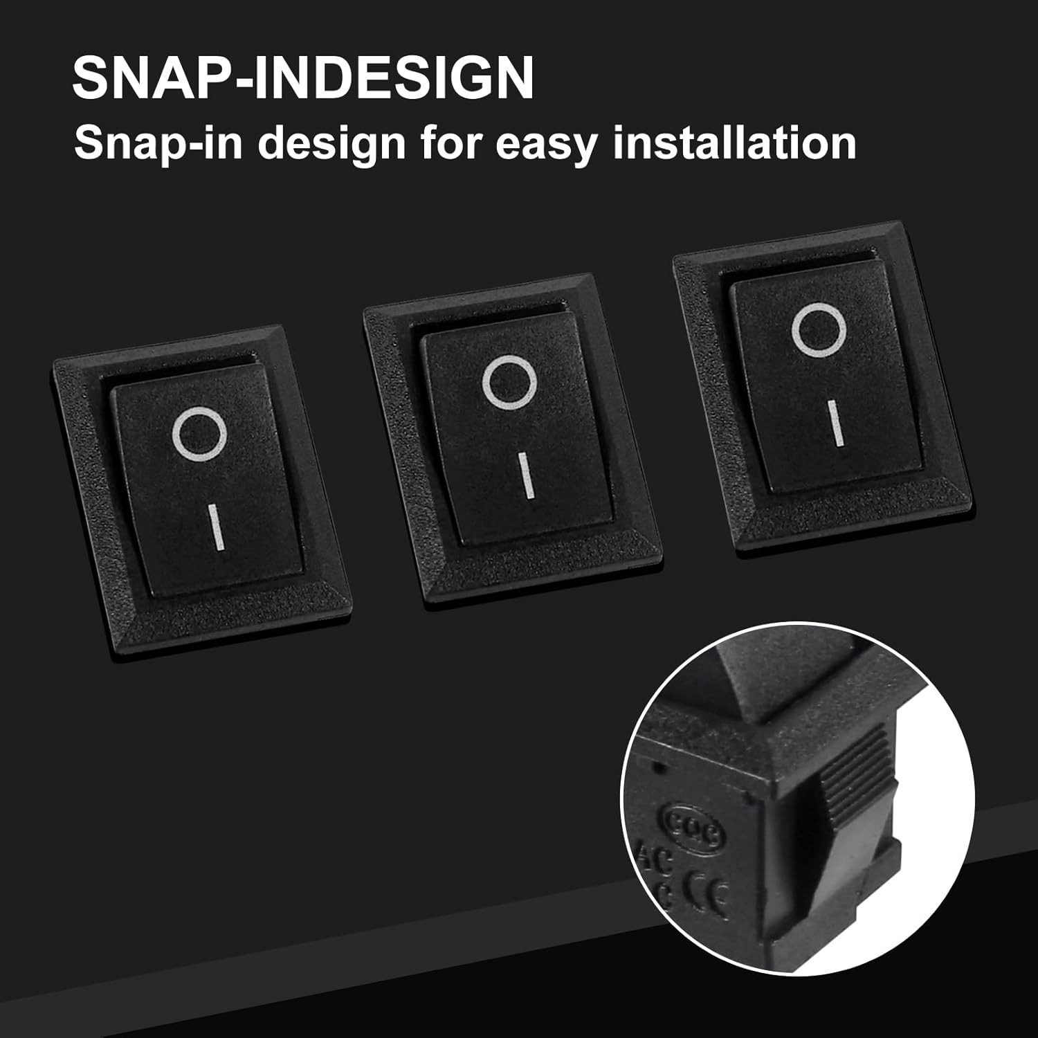 5PCS Mini Rocker Switch KCD1-101 T85 2 Pin SPST Toggle Switch with Wiring 12V fo