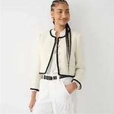 NWOT J. Crew Louisa lady jacket in maritime tweed Natural Size 8