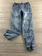 Eddie Bauer Pants Boys Large 14 Unisex Blue Flex Denim Jogger Drawstring Waist