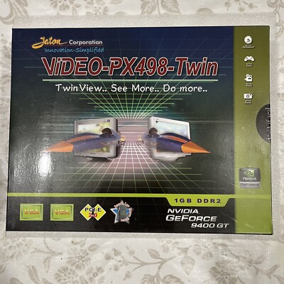 Jaton NVIDIA GeForce 9400 GT VIDEOPX498TWIN 1GB DDR2 PCI Express x16 Video Card