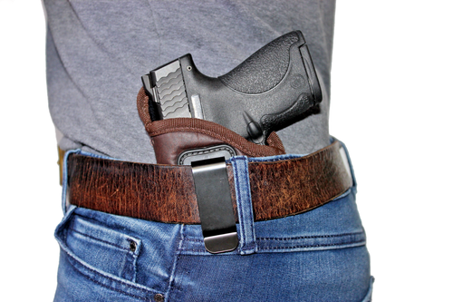 Brown Laser/Light IWB Houston Soft Eco Leather Gun Holster - Choose Size - Picture 24 of 36