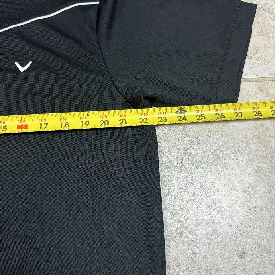 Camisa polo masculina de golfe Callaway XL preta branca clássica manga curta preppy - Imagem 4 de 4