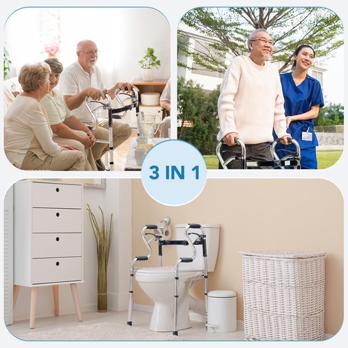 Walkers for Seniors with 5” Front Wheels by Health Line Massage Products, Width - Picture 6 of 7