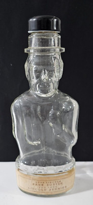 Vintage Glass Lincoln Foods Bank Bottle with Paper Label - 9'' Tall