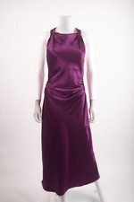 Zara Womans Midi Dress M Purple Satin effect Ruching Evening 2124/855 defect