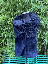 High Claire Campbell Genuine Shearling Gilet Raven Black Uk 10 - S / M / L