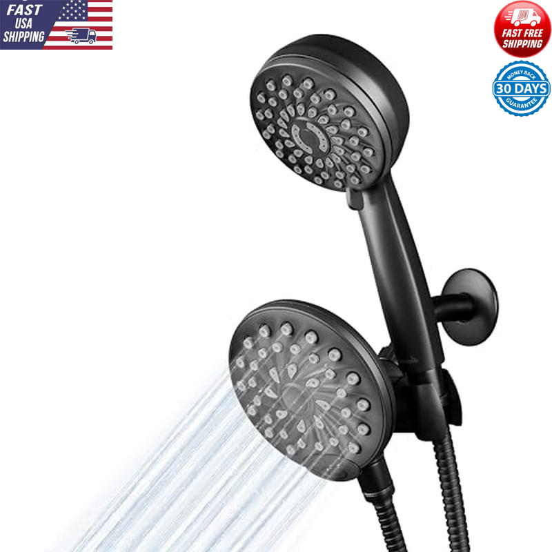 Dual Shower System 2-in-1 Rain Shower Head 7-Mode Handheld Easy Switch New