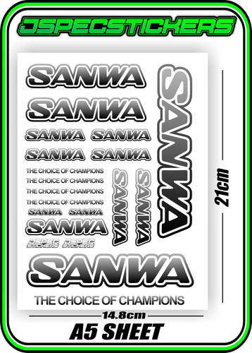 SANWA RC RADIO CONTROL STICKERS MT4 M12 SERVO RX TX CAR BUGGY ELEC GREY ...