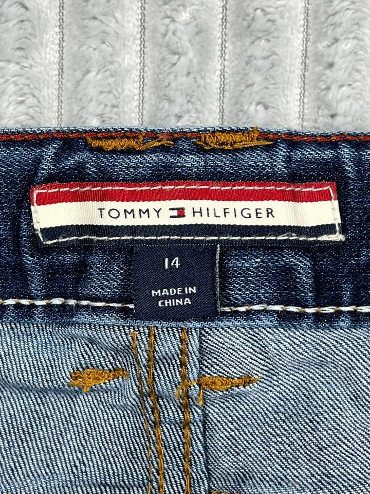 Tommy Hilfiger Jeans Youth 14 Revolution Slim Distressed Medium Wash Denim 28x28 - Image 3 of 4