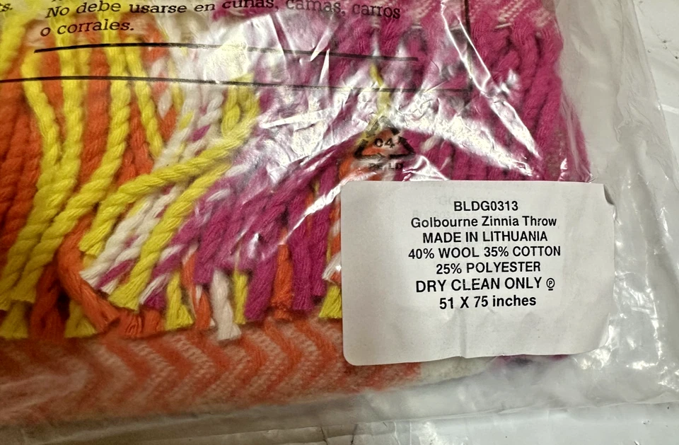 Golbourne Wool-Blend Throw, 51" x 75" Designers Guild Free Shipping - Image 3 of 4