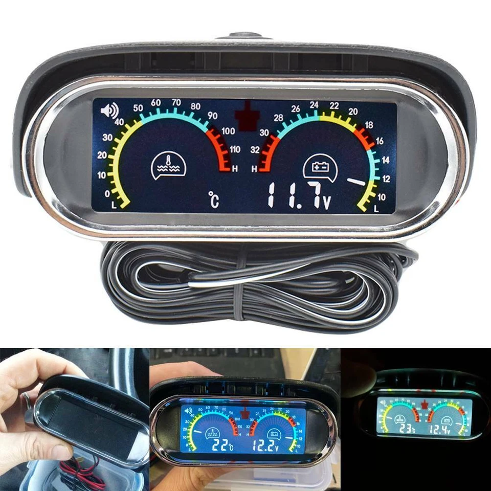 Auto 12V Wassertemperatur Anzeige Zusatz Instrument Universal beleuchtet DE - Bild 2 von 4