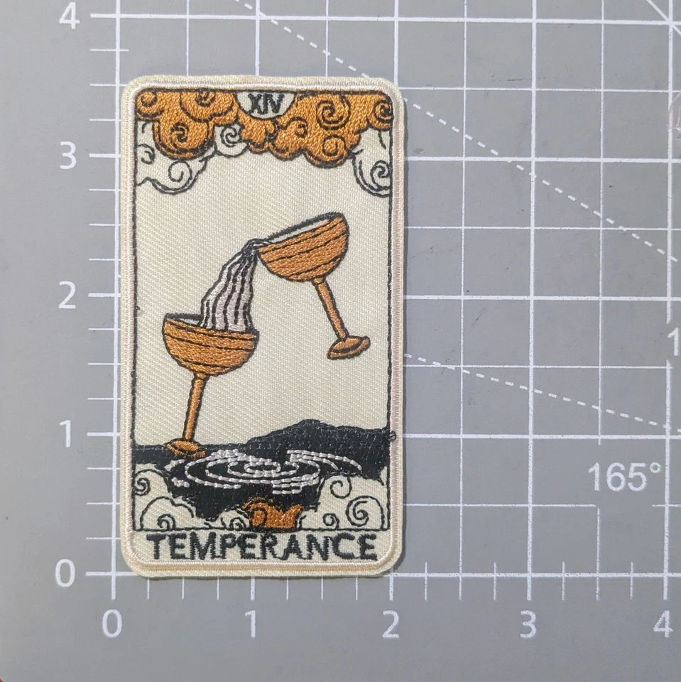 Temperance Patch Tarot Card Horoscope Fortune Embroidered Iron On Patch 3.5x2" - Image 2 of 3