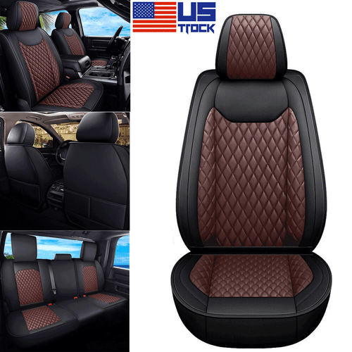 Front Rear Car Seats Cover Full Set PU Leather For Ford F150 Crew Cab