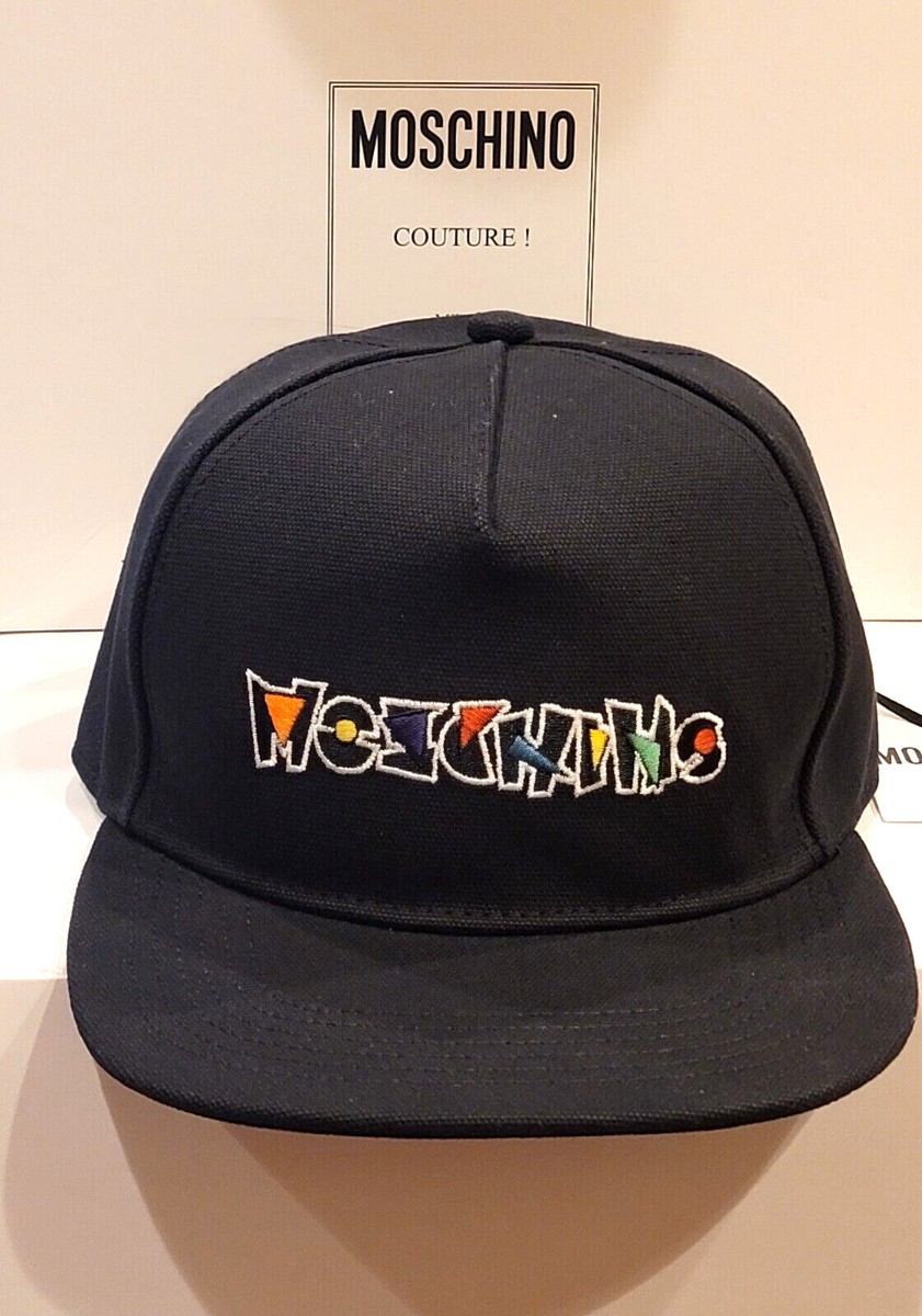 MOSCHINO Couture Black Hat Baseball Cap size S (fits medium) Unisex Logo NWT