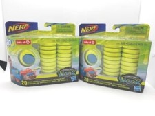2 NERF Vortex VTX 20 Count Disc Refill Hasbro 2 Pack 40 TOTAL - NEW Green Blue