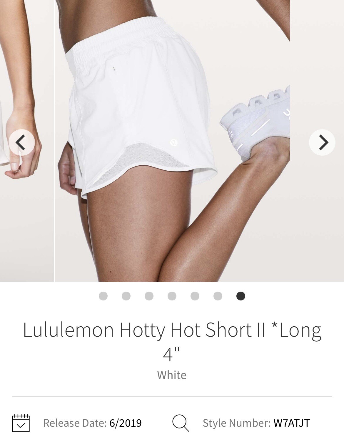Lululemon HottyHot Shorts Long 4” Lined Size 10 whit… Gem
