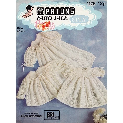 Baby Knitting Pattern Patons Fairytale #1176 Special Occasion Diamond Lace Set - Picture 1 of 5