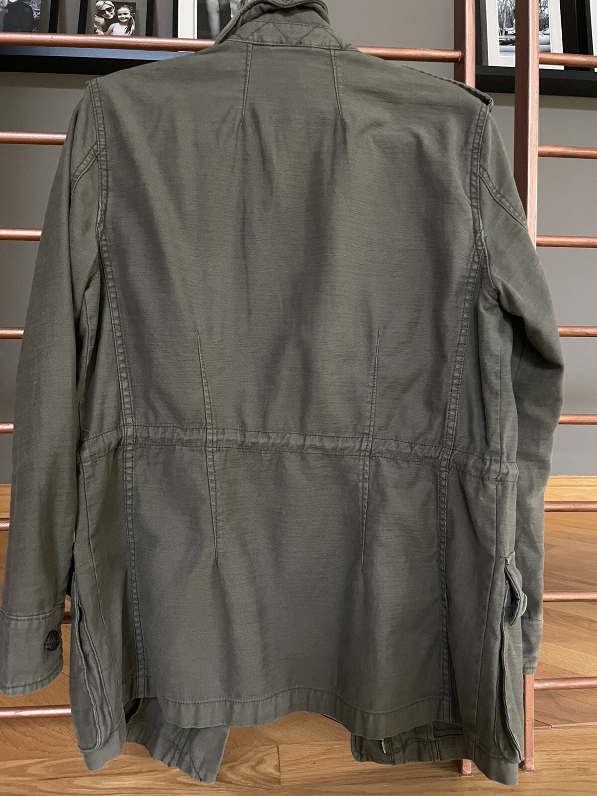 Free People Green Army Military Jacket Buttons Womens… Gem