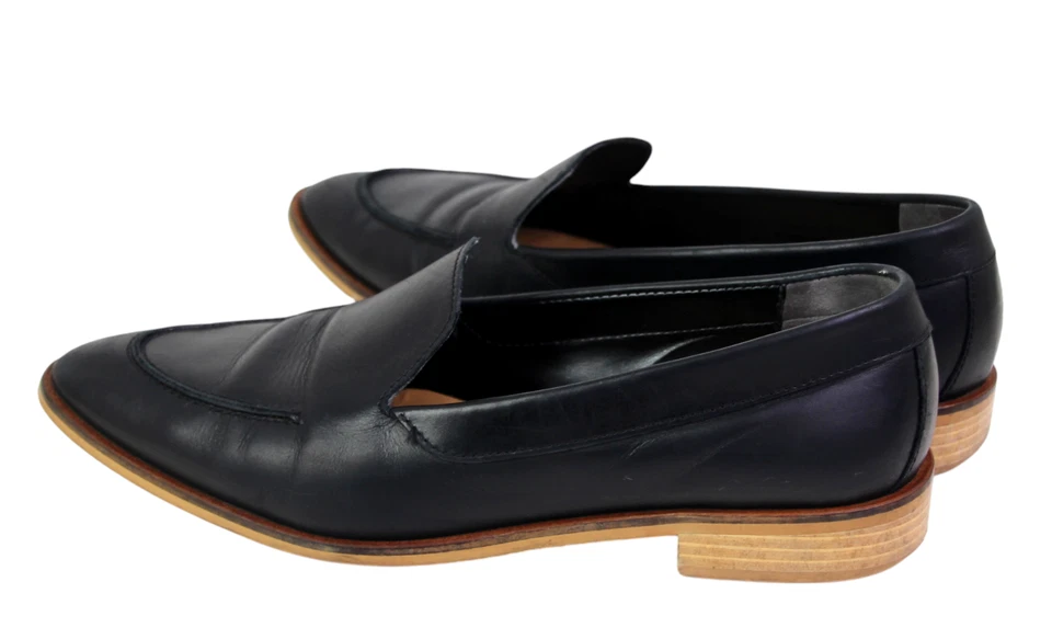 ZAPATOS MOCASINES SIN CORDONES EVERLANE NEGROS DE CUERO GENUINO TACÓN BAJO PUNTA ALMENDRA Talla 10 Foto 3 de 4