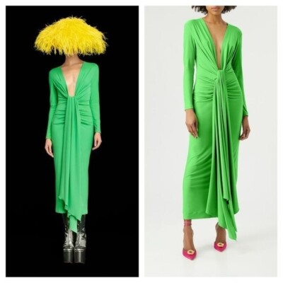 Solace London / Lorena plunge Midi Dress in Bright Green 2 | eBay Solace London / Lorena plunge Midi Dress in Bright Green 2 | eBay