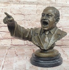 Dr Martin Luther King Jr and Freedom Portrait Solid Bronze Sculpture Artwork