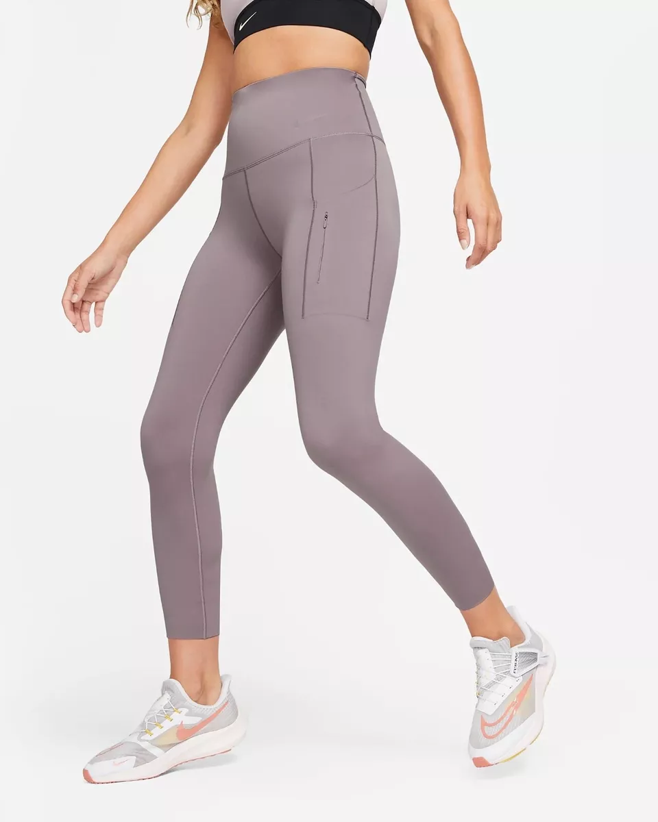 Women Nike Firm-Support High-Waisted 7/8 Leggings Pocket Purple