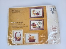 Vintage The Creative Circle 1981 Chicken and Eggs 0205 5x7 Kit Embroidery Stitch