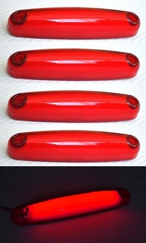 12V 24V LED Rouge Arrière Contour Marqueur Feux X2 Voiture Fourgon 12V 24V LED Rouge Arrière Contour Marqueur Feux X2 Voiture Fourgon