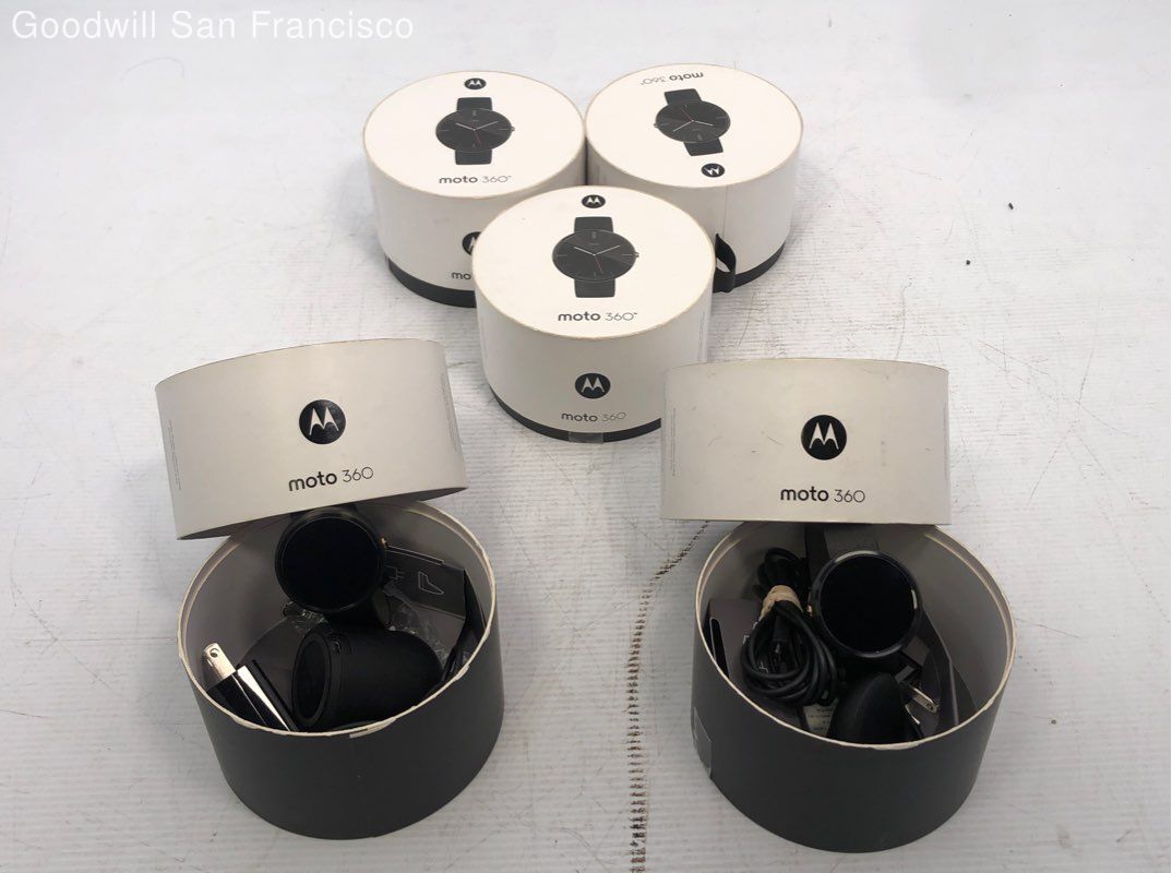 Lot Of 5 Motorola Moto 360 1st Generation Smartwatch With Case eBay
