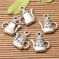 12pcs dark silver color cute teapot design charms EF2774