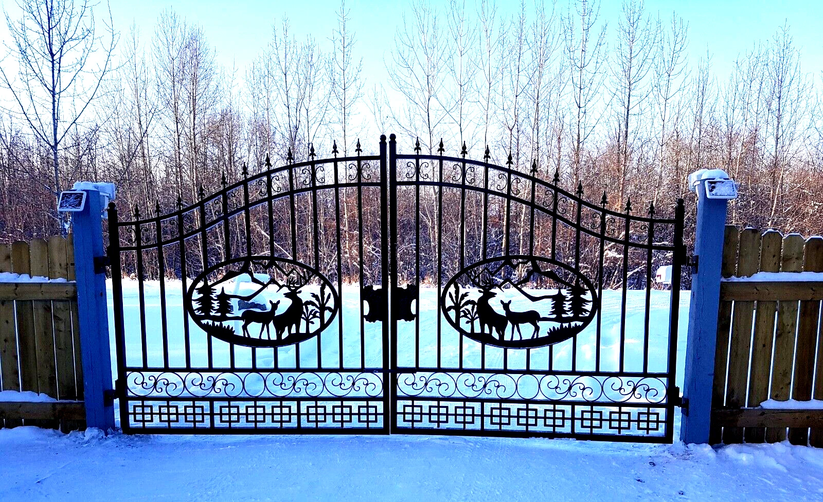 [BARGAIN] 20ft Dual Swing Wrought Iron Gate for Driveway - Thumbnail 3