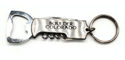 Boulder Colorado Multi-Tool Keychain Bottle Opener Knife Wine Metal Souvenir