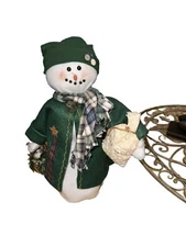 Snowman Weighted Bottom Wearing Jacket Hat, Mittens with Basket, Bird, Bird Seed