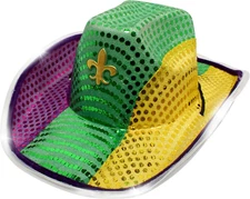 Windy City Novelties LED Light up Sequin Cowboy Hat - Unisex Size 6 7/8