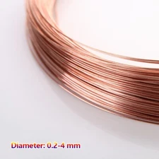1m 99.9% Pure Copper Wire Diameter 0.2-5mm Jewelry DIY Crafts Metal Material