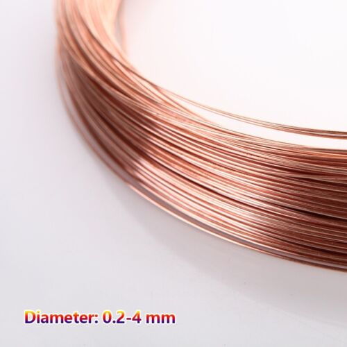 1m 99.9% Pure Copper Wire Diameter 0.2-5mm Jewelry DIY Crafts Metal Material - Afbeelding 1 van 5