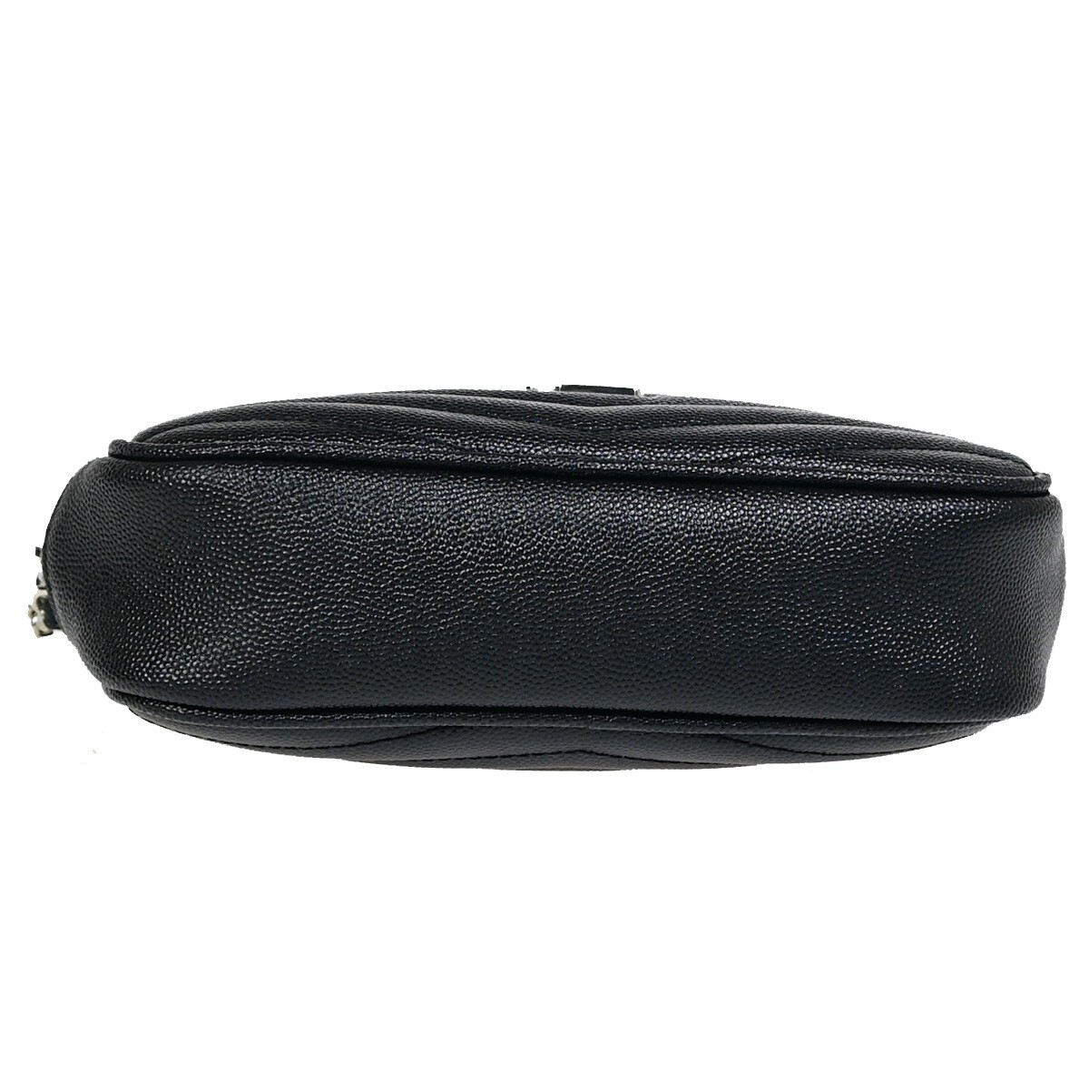 SAINT LAURENT YSL Logo Lou Catena Mini Borsa a Tracolla Pelle Nera SHW 675RJ866