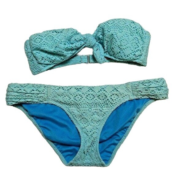Victorias Secret Lacy Mint Green Bikini Swimsuit 2 Pc… Gem