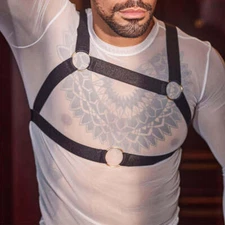 2PCS Men Chest Harness Shaper Straps Shoulder Strap Fancy Bondage Belt Underwear