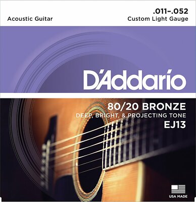 D'Addario EJ13 Custom leichte Gitarrensaiten 11-52