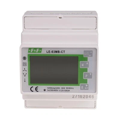 F&F LE-03MB CT Stromzähler 3x Phasig MID 2x Wege 4x Quadranten MODBUS RTU RS-485 - Bild 1 von 4