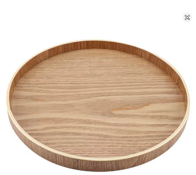 27 cm Holz Serviertablett rund Teeteller Obst Snack Dessertschale Küchentisch