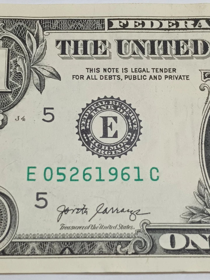 2017A $1 E RICHMOND BEP E-C BLOCK TRUE BIRTHDAY NOTE MAY 26 1961 (E05261961C) - Image 2 of 4