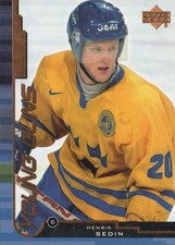1999-98 Upper Deck Young Guns #166 Henrik Sedin - Rookie Card. rookie card picture