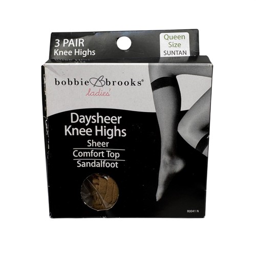 Bobbie Brooks Ladies Daysheer Knee Highs Sandal Foot 2 Pairs Queen Size