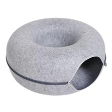 Interactive round Small Cat Tunnel Nest Felt Kittens Bed House Scratcher Cat Don